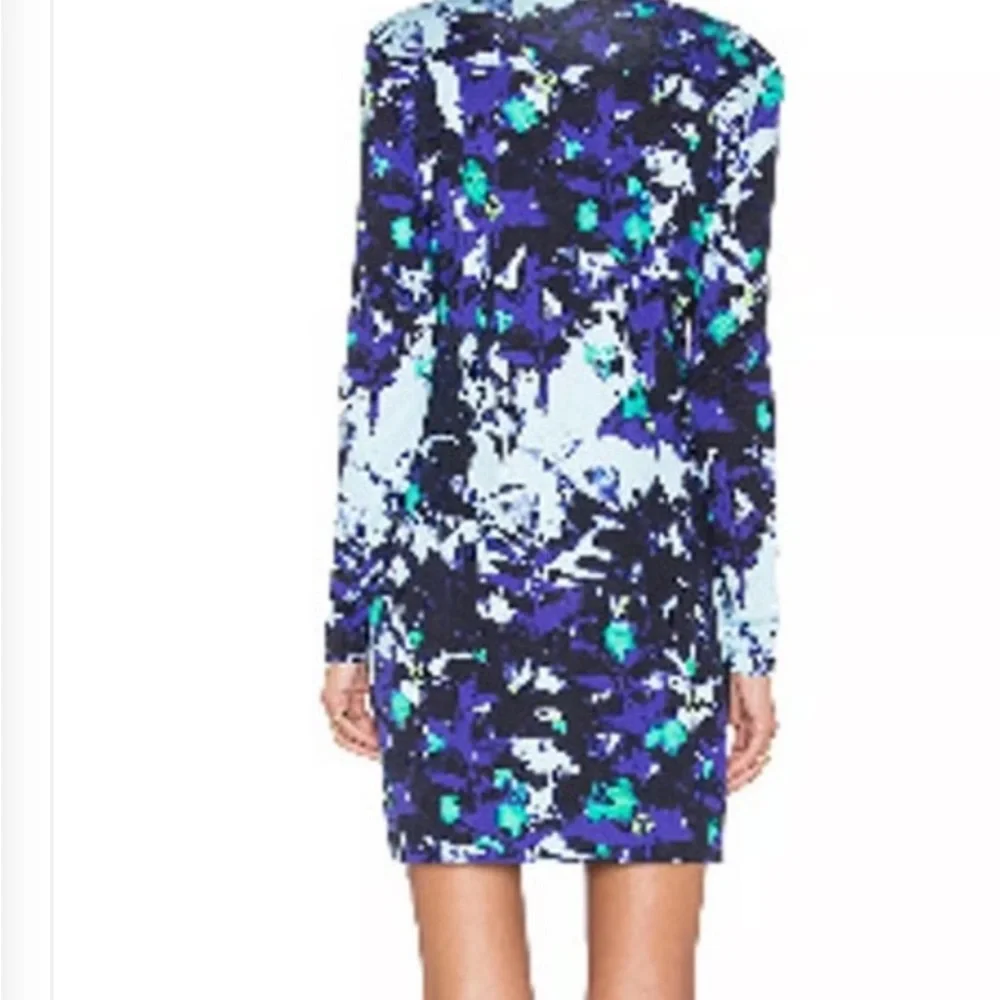 Diane Von Furstenberg Floral Long Sleeve Dress - Blue and Green - Picture 3 of 9